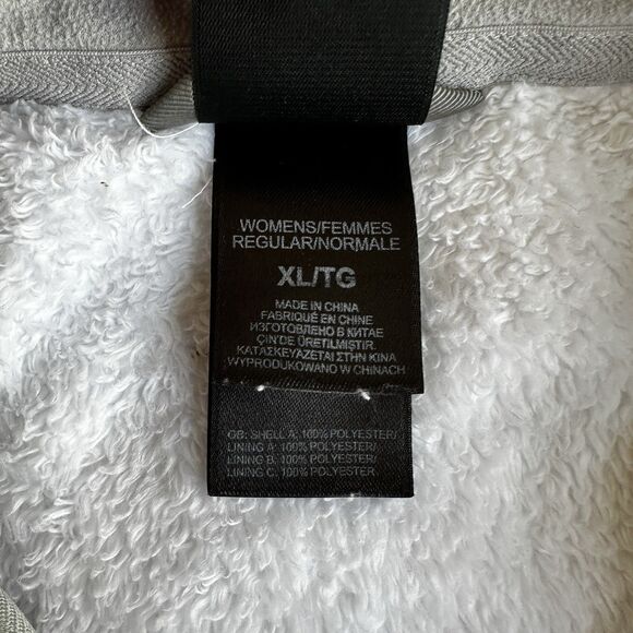 The North Face Women’s XL Fleece Osito Jacket White Full Zip Gray Breast Cancer - Picture 5 of 7